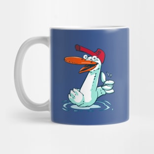 funny duck on the lake sweet cartoon Mug